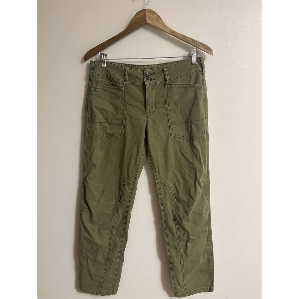 Pilcro The Wanderer Pants Womens 6 Olive Green Utility Low Rise 29" Inseam
